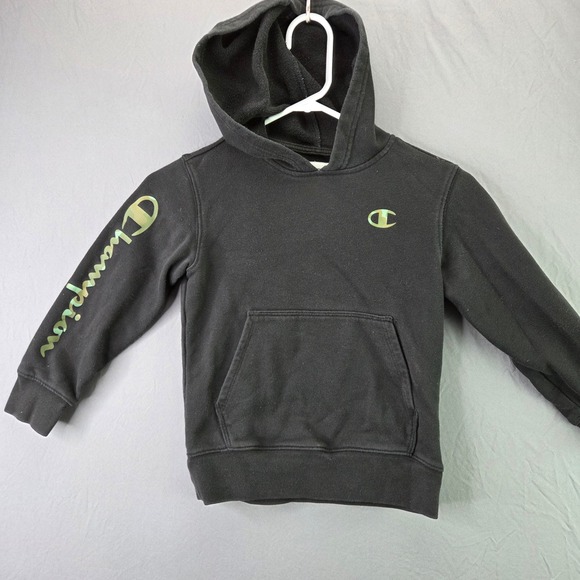 Champion Other - Champion Hoodie Kids XS 5/6 Black Camo Logo Pullover Sweatshirt 1119